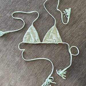 Acacia Swimwear Light Green Crochet Bikini Top